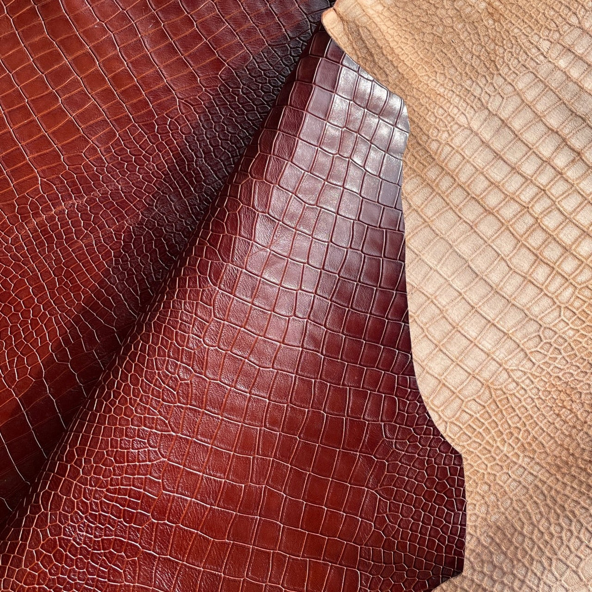 Crocodile Print Calf Skin | Brown | 1.0mm | 15 - 17 sq.ft | from $160 ea.