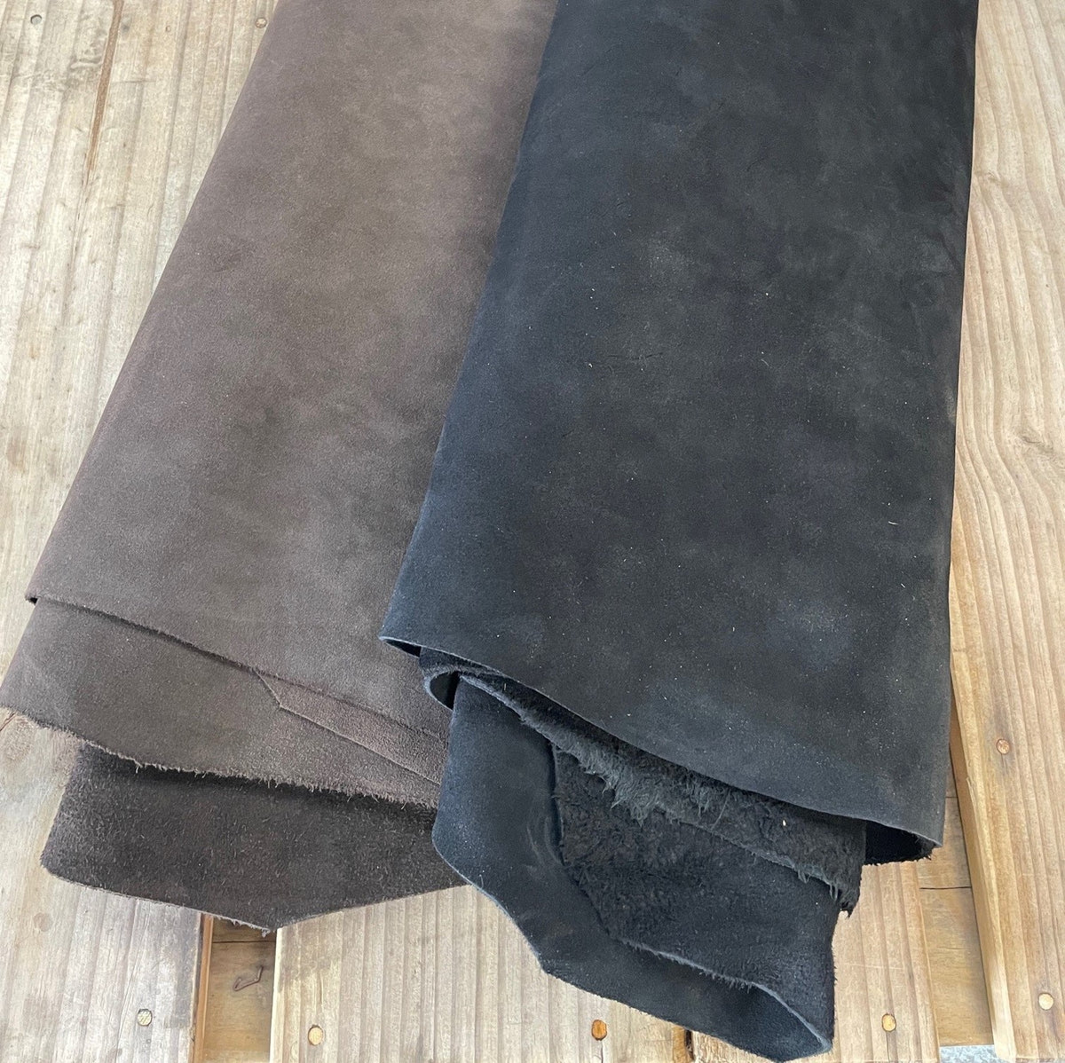 Heavy Cow Jersey Suede Double Butts | Black | 2.2 mm | 18 sq.ft | From $155 ea.